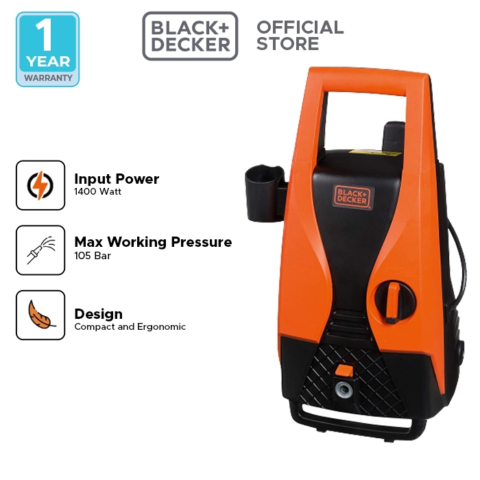 Black+Decker High Pressure Washer / Mesin Cuci Kendaraan 1400W 105bar PW1450TD-B1