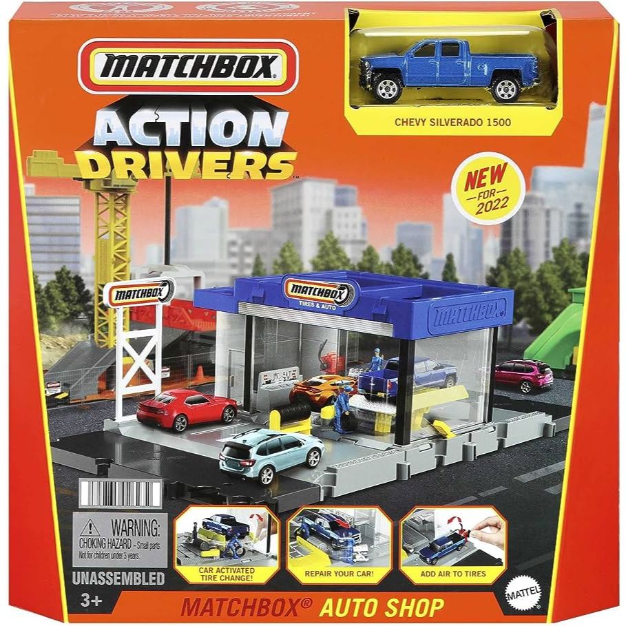 Matchbox Action Drivers Matchbox Auto Shop Playset Chevy silverado