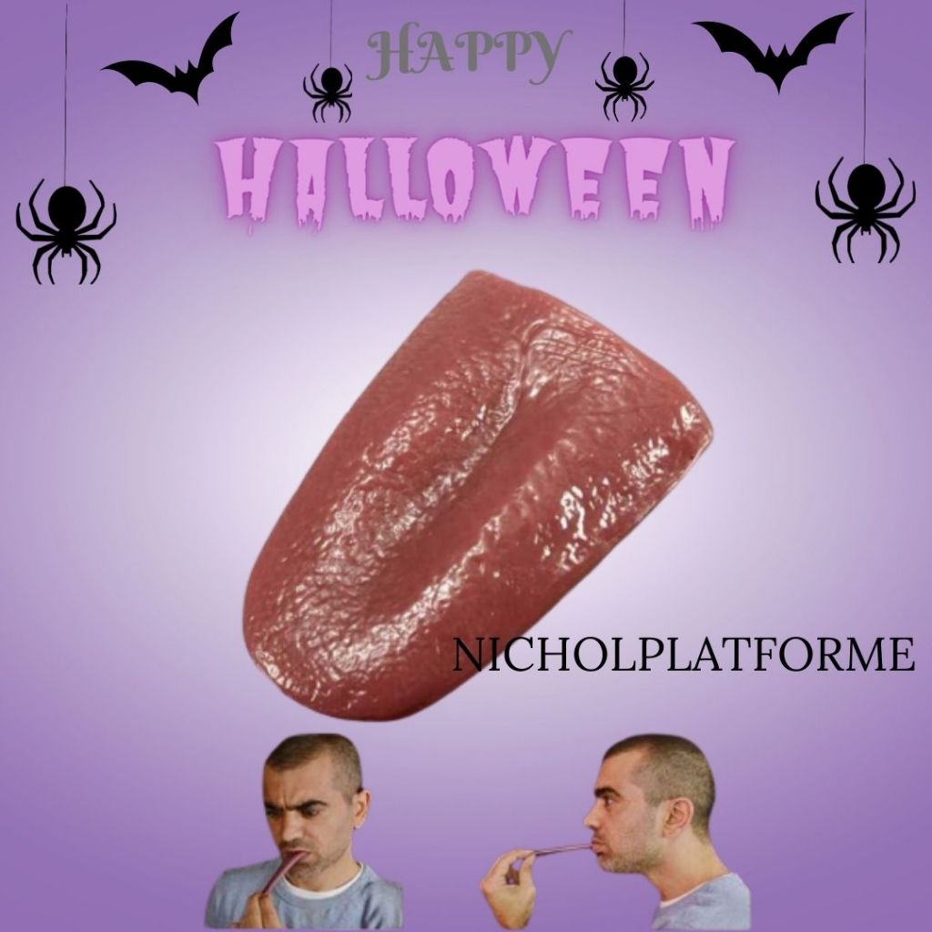 ⚡COD⚡Lidah Palsu untuk Halloween Prank Toy sulap lidah tounge magic / Alat Sulap Lidah Palsu Fake To