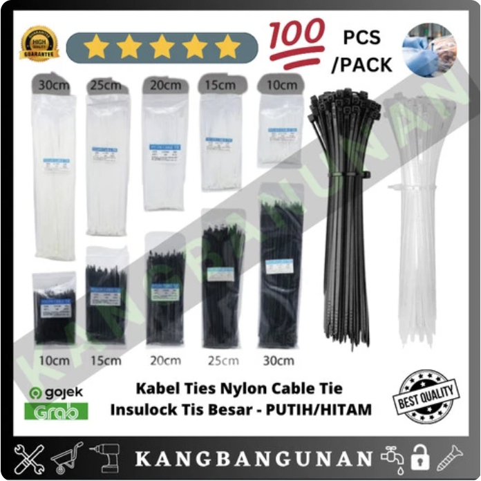 

Cable ties tebal 25 cm isi 100 pcs Izumo Hitam Nylon Insulock