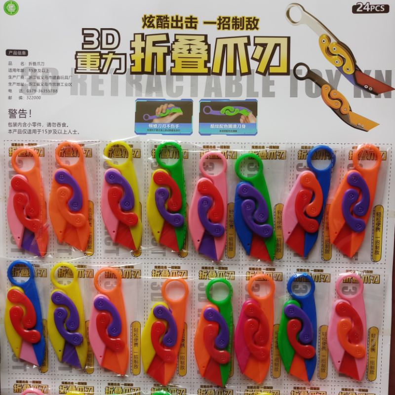 mainan pisau lipat 3D Retract 1 pcs bahan plastik mainan |HA