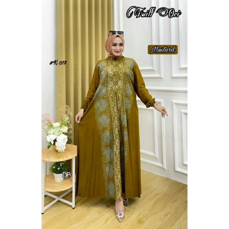 gamis twill original klok A kancing susun cap malaman