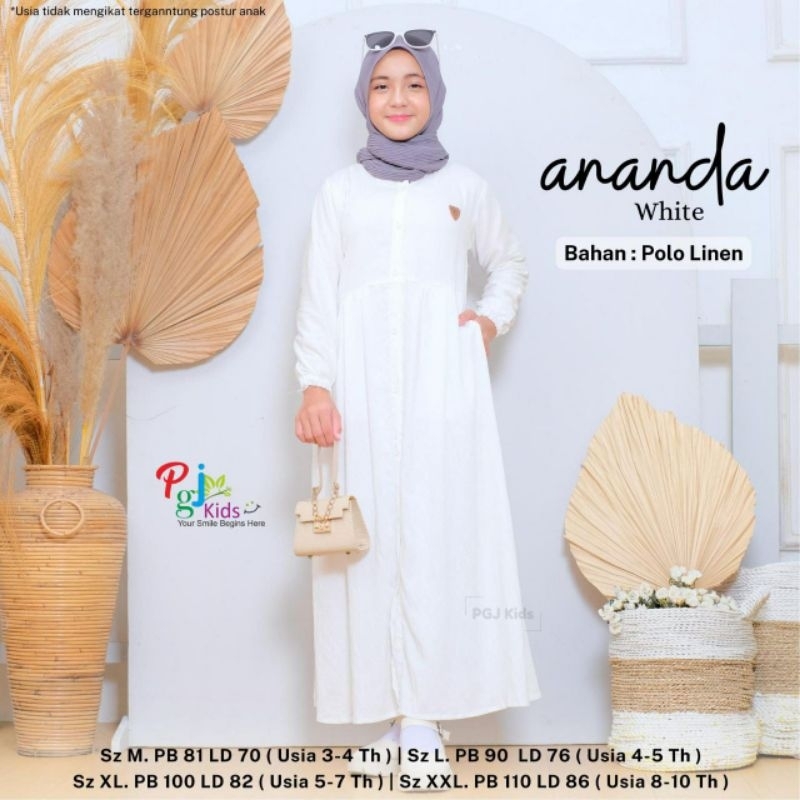 Ananda Fanya Midi Kids Dress Anak Perempuan Usia 5th-12th | Kimberly Set Gamis Anak Rayon Jersey