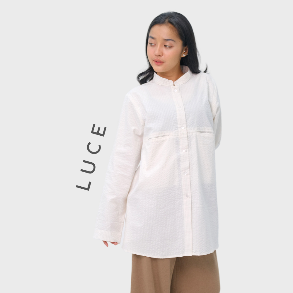 MS - LUCE Blus Kemeja Garis Garis Stripe