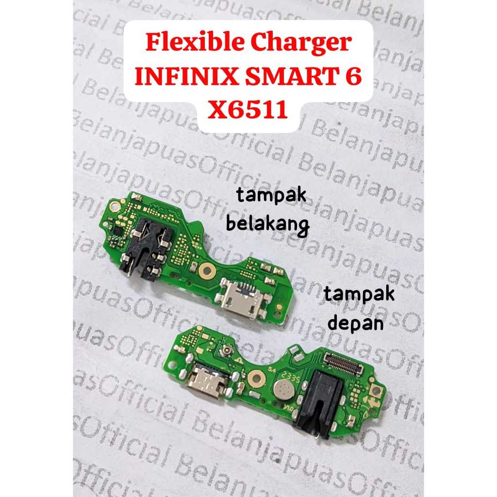 INFINIX SMART 6 X6511 Flexible fleksibel papan PCB + IC LENGKAP con cas con konektor Charger INFINIX SMART 6 X6511