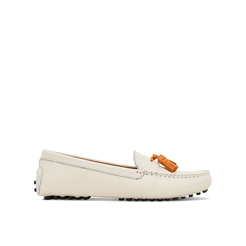 Sepatu Wanita Casual Loafer Moccasin Gino Mariani Elene 1 Putih