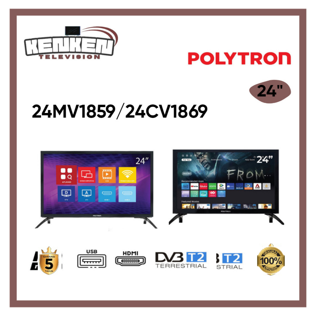TV LED Digital Polytron 24MV1859 /24CV1869 Polytron 24 Inch smart tv