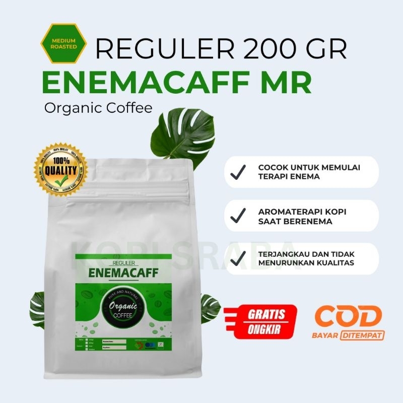 

100% KOPI ENEMA ORGANIK DETOKSIFIKASI USUS - Enema Kopi Enema Enemacaff Reguler MR Terapi Enema Medium 200gr Kopisraba