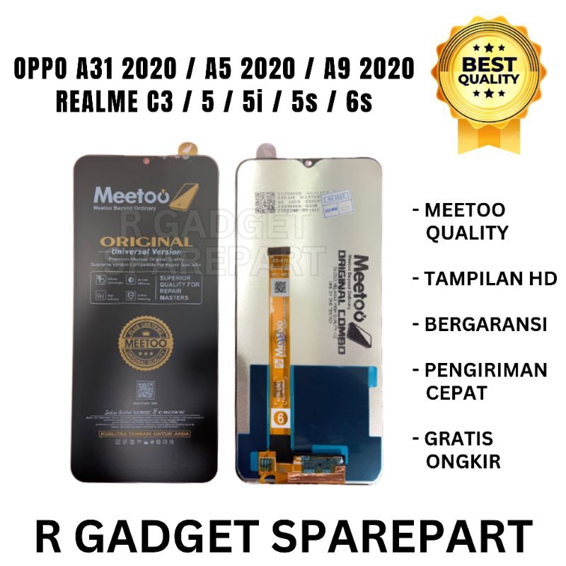 LCD TOUCHSCREEN OPPO A31 2020 / A5 2020 / A9 2020 / REALME C3 / 5 / 5i / 5s / 6s LCD FULLSET ORIGINA