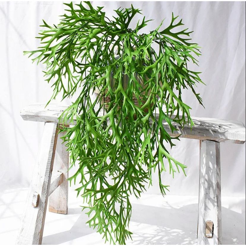 DAUN RAMBAT PAKIS KIJANG PLASTIK 80CM TANDUK RUSA ARTIFICIAL DAUN RAMBAT PAKIS