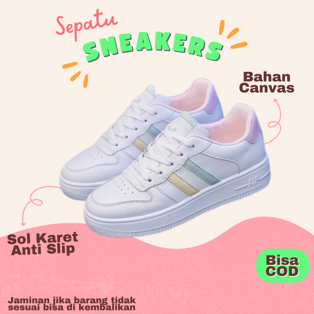 Sepatu Kets Wanita Sepatu Sneakers Wanita Import Korea Kekinian Terbaru