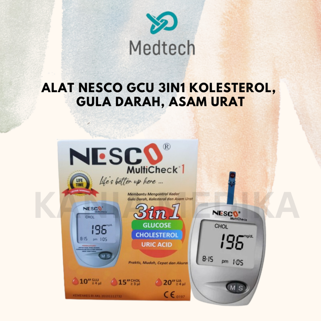 Nesco Multicheck GCU 3in1 Kolesterol, Gula darah, Asam urat/ Alat Tes Darah