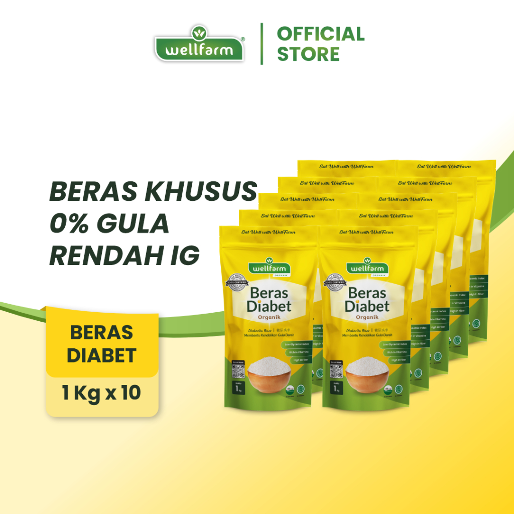 Beras Diabetes Organik, WellFarm Beras Diabet Bundling 10Kg