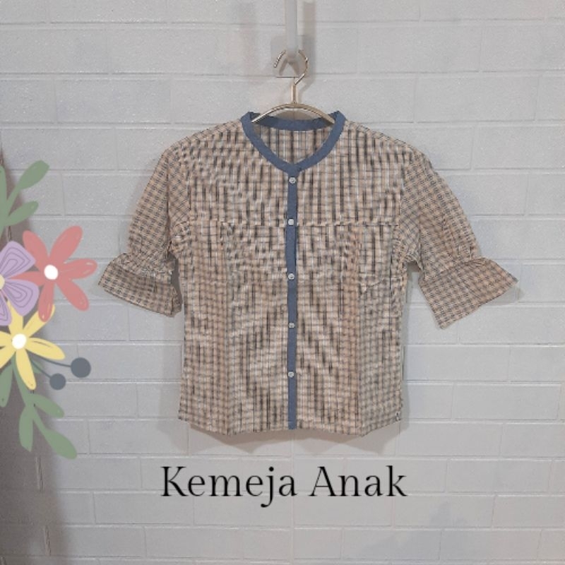 Baju Kemeja Anak Perempuan Lengan Panjang/Pendek Usia 6-8 Tahun