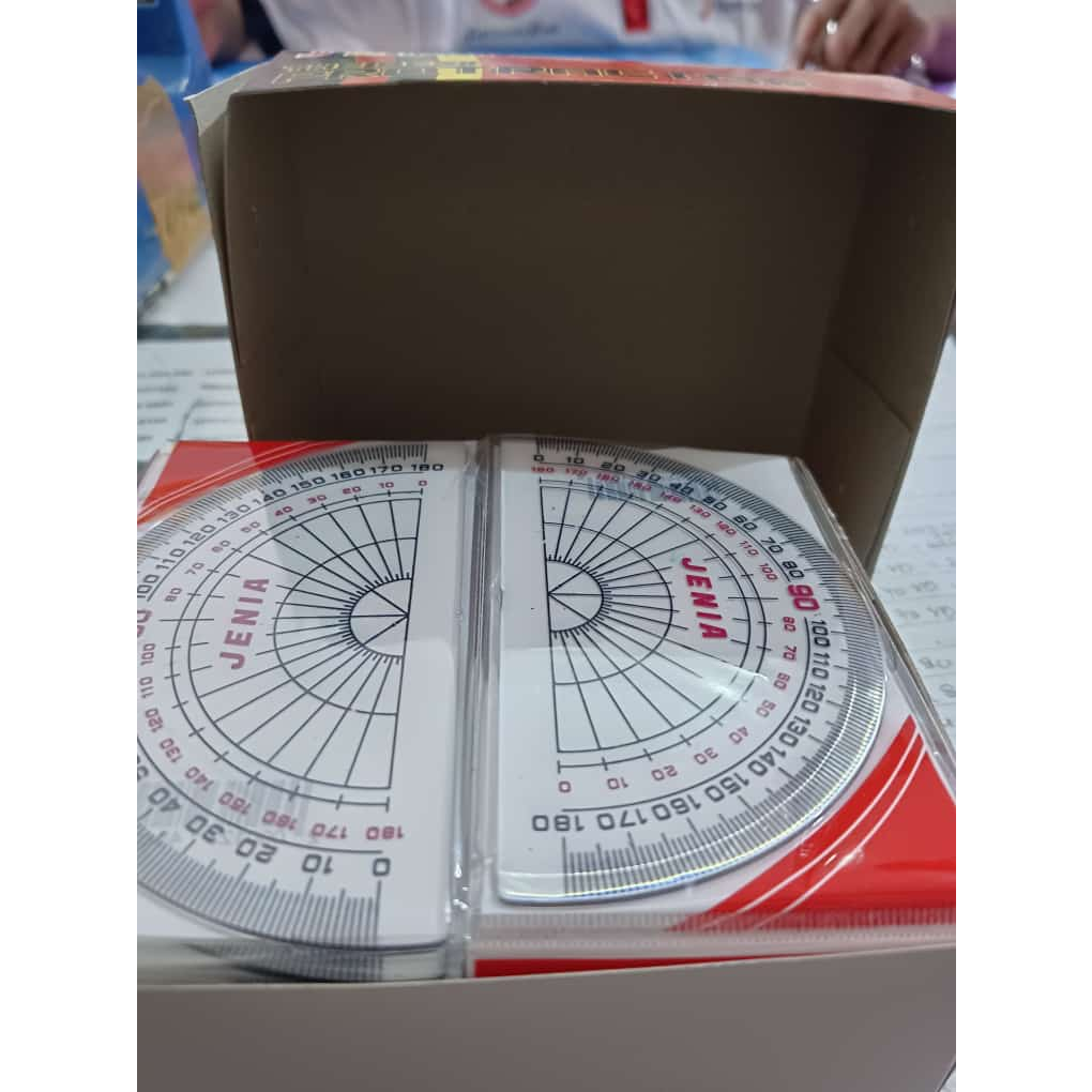 

Penggaris busur Jenia 180 Derajat (1 pack isi 12 pcs)
