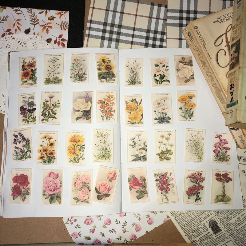 

Flower Pict Vintage Old Stiker 56pcs #(049)