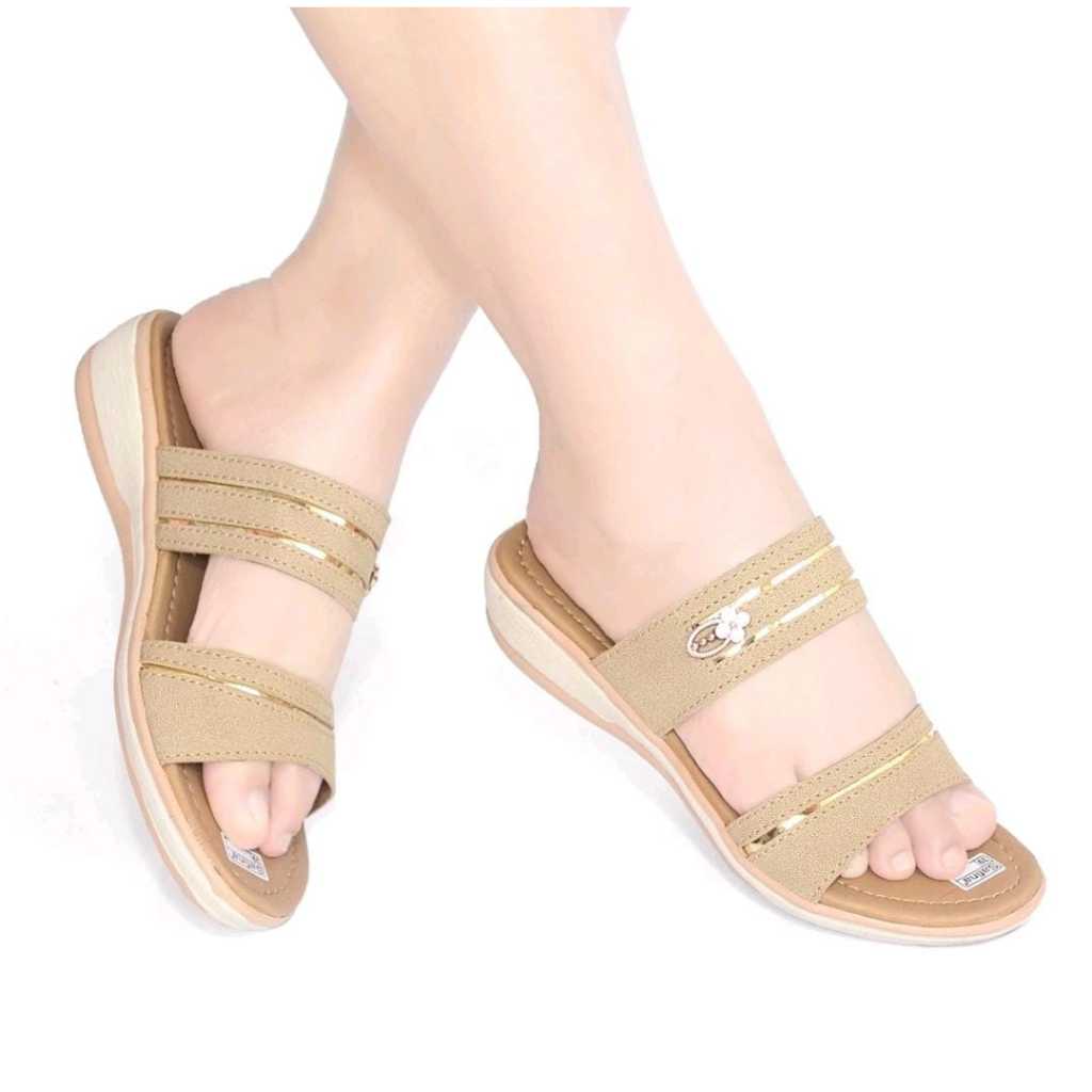 Wedges Wanita Sandal Selop Ban 2 / Sandal Wanita Kekinian / Selop Murah