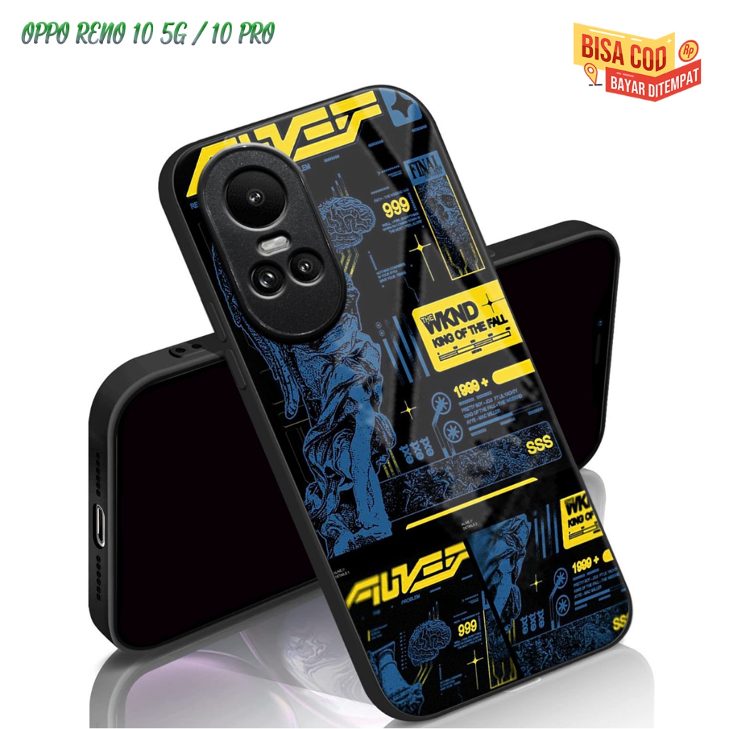 (CC211) Softcase Glass Kilau RENO 10 5G/ RENO 10 PRO Silikon Case Kaca RENO 10 5G/10 PRO