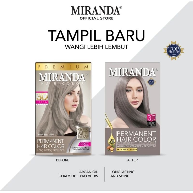 Miranda MC 16 Ash Blonde 30 ml Cat Rambut Miranda Warna Abu-abu
