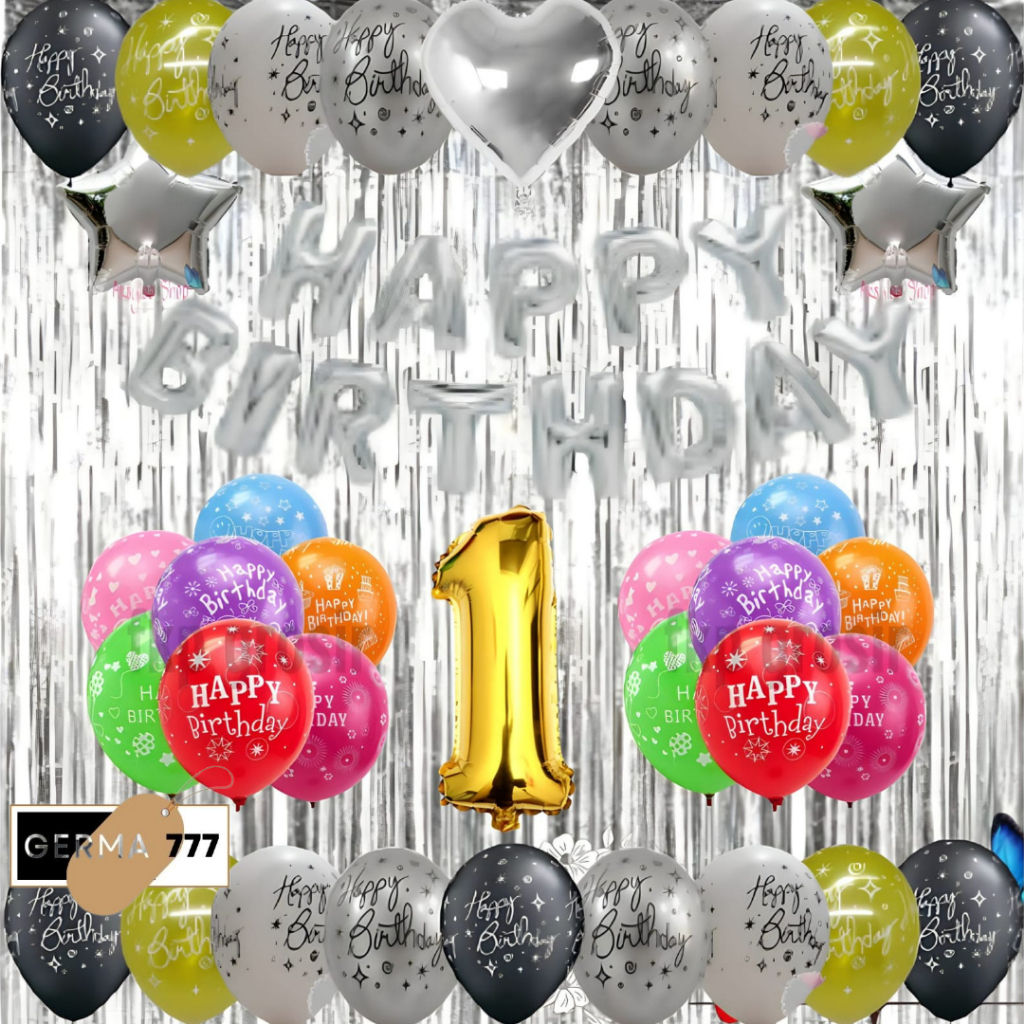 Dekor Ulang Tahun Simple Balon Happy Birthday Dekorasi Hiasan Pesta Ultah Anak Simple