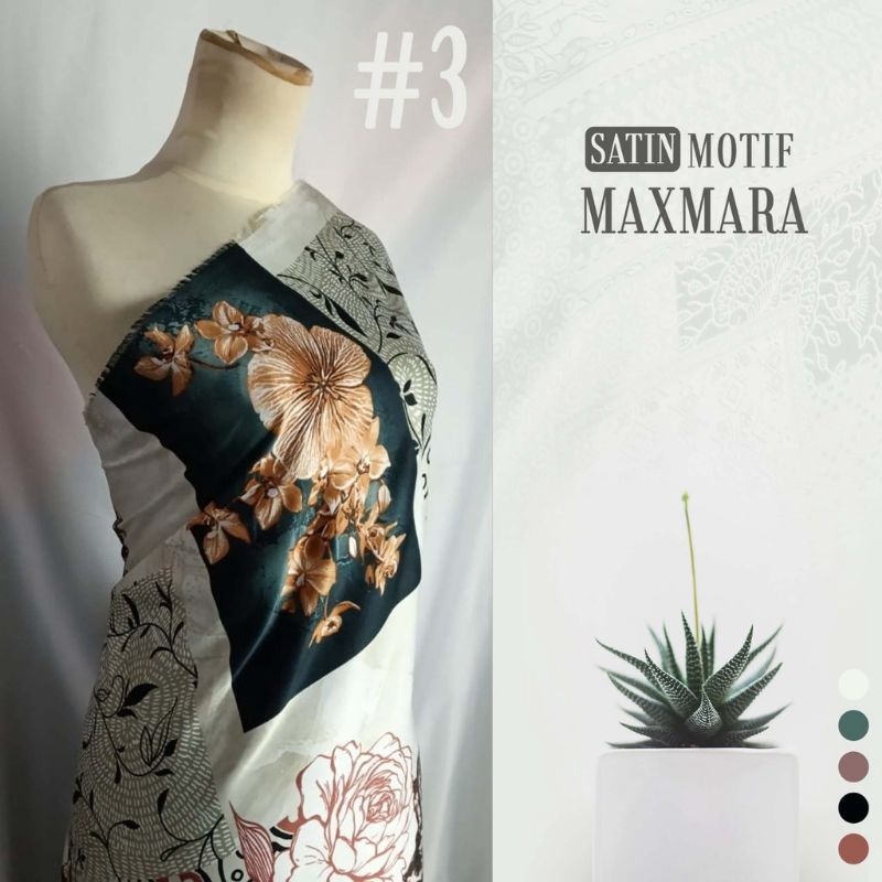 Kain Satin Maxmara Luxury Kain Satin Maxmara Bermotif Luxury