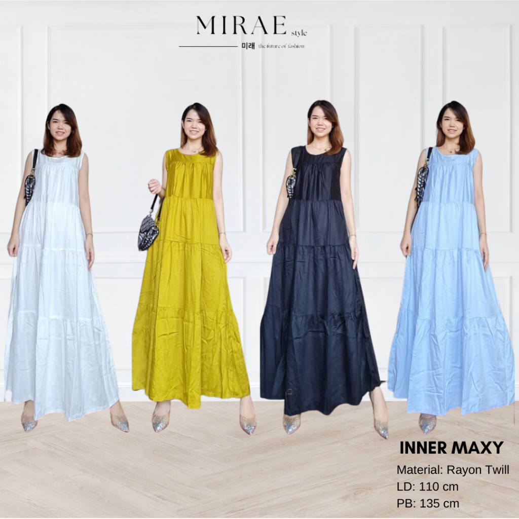INNER MAXY / INER DRESS BASIC RAYON TWILL PANJANG KUALITAS PREMIUM