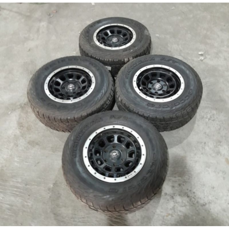 Velg Mobil Bekas Triton Ring 16 Lubang 6 WORK I-MAX R16 + BAN 265 70 16 Omikron A/T