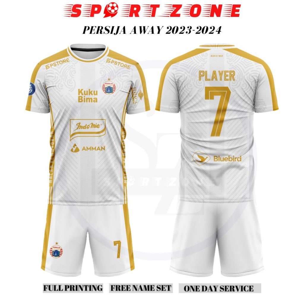 Jersey baju bola PERSIJA AWAY 2023-2024 Full Printing Free nameset