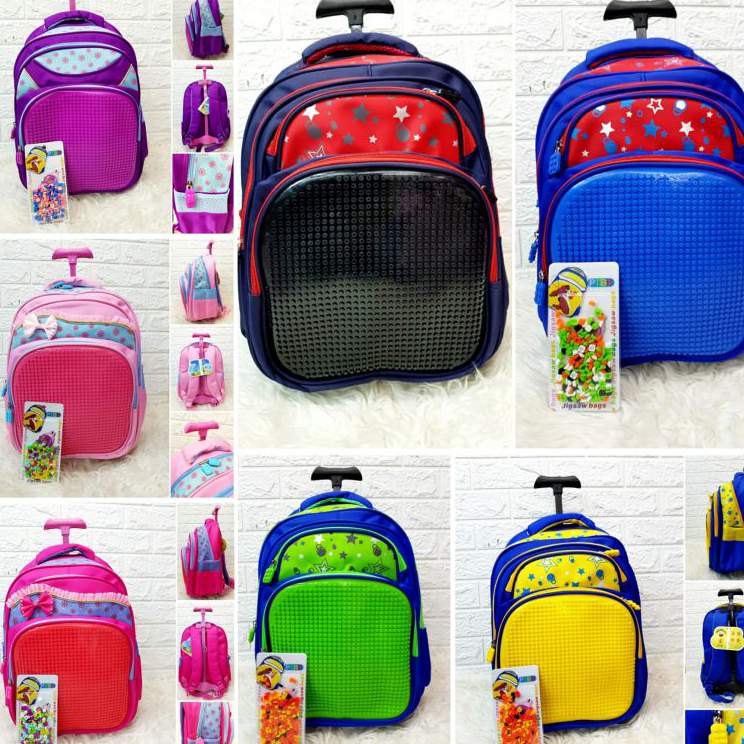Terupdate Tas Sekolah Troli Anak SD Model Lego Tas Trolley Anak Sekolah SD Tas Dorong Anak SD