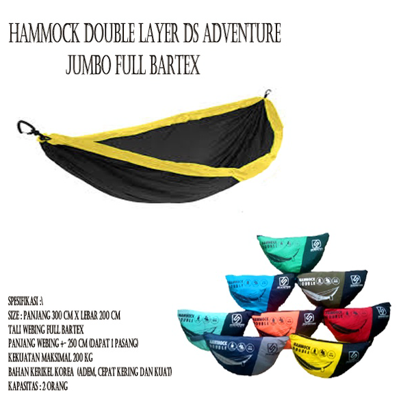Produk Terkini.. Hammock Double Ds Adventure Full Bartex - hammock jumbo - hamock jumbo - hammock ju