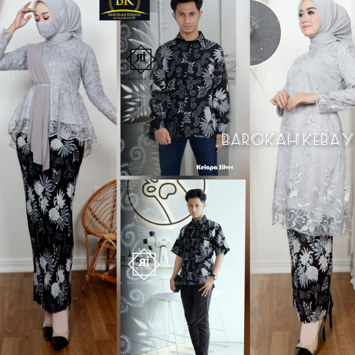 Ready COUPLE KEBAYA DAN BATIK / KEBAYA SERAGAM / KEBAYA TUNIK / KEBAYA WISUDA / COUPLE BATIK KEKUARG