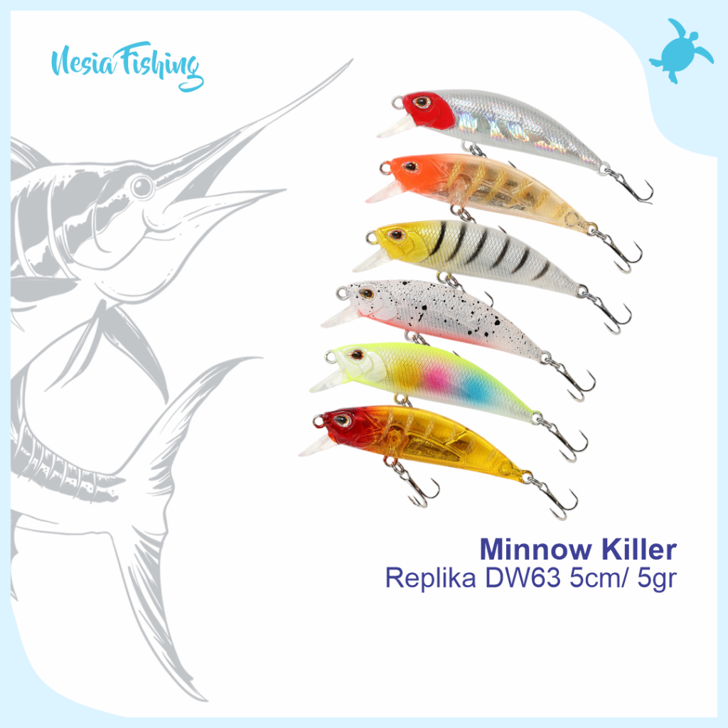 Lure Minnow Sinking Replika Tsurinoya DW63 5cm 5gr Umpan Pancing Killer UL