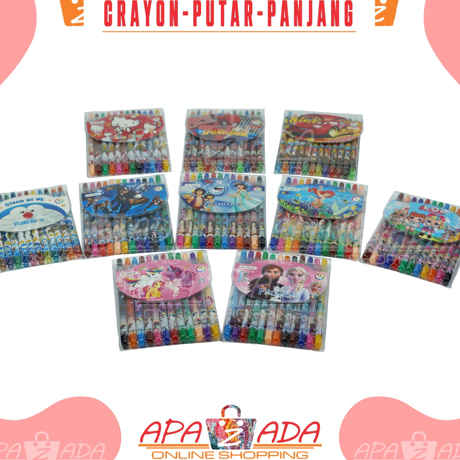 

☌➜✥ Apazada - Crayon Putar Panjang 12 Warna / Krayon Putar / Crayon Putar Panjang 17Cm / Rolling Crayon / Twist Crayon / Oil pastel Crayon Set Murah / Crayon Anak Aman Murah Berkualitas Bisa Cod Buruan Beli