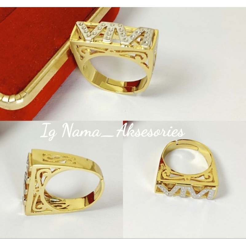 cincin nama model Eropa custom nama sendiri lapis emas