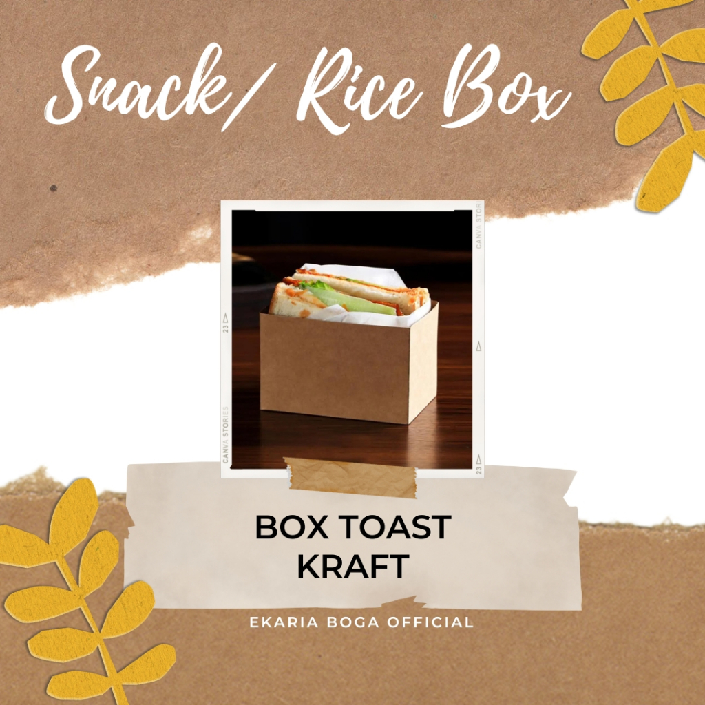 SNACK BOX | TOAST BOX | DUS ROTI BAKAR | PAPER TRAY ROTI | BOX TOAST KRAFT ISI 10