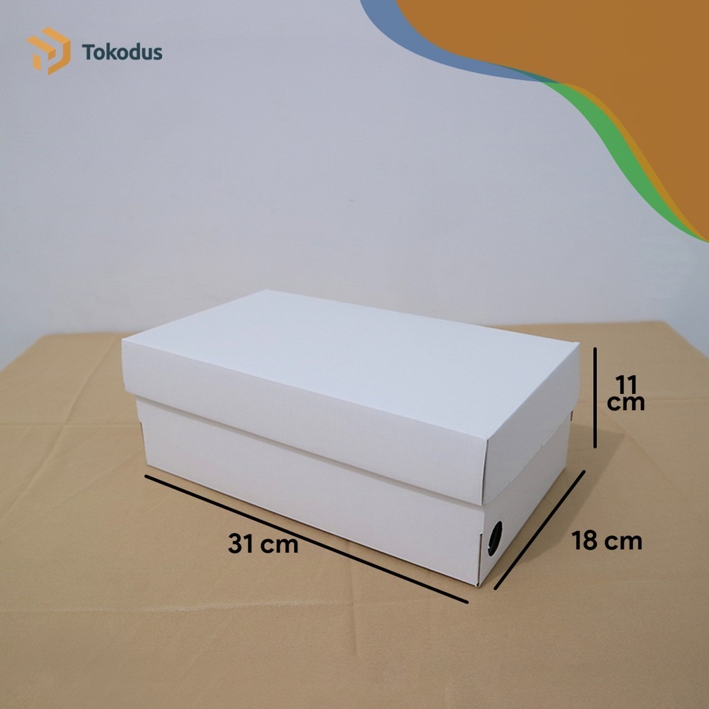 Kardus Box Sepatu 31x18x11 cm Dus Sepatu Tutup Sambung/Box Die Cut Polos (Bisa Custom) - Tokodus Pag