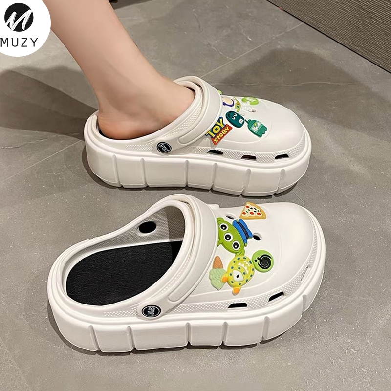 Muzy Sandal Kodok Dewasa Wanita Classic Sepatu Sendal Baim Wedges Platform EVA HSN117