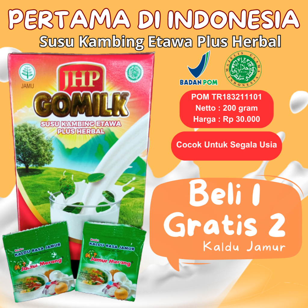 

Gomilk Susu Kambing Etawa Plus Herbal Penambah Nafsu Makan