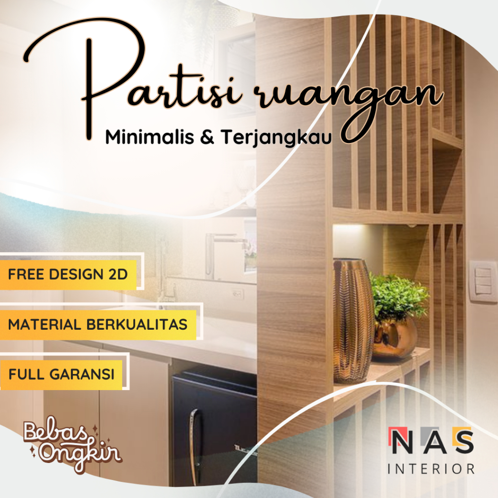 Partisi Ruangan Minimalis Modern | Sekat Ruangan Custom | Pembatas Ruang Estetik