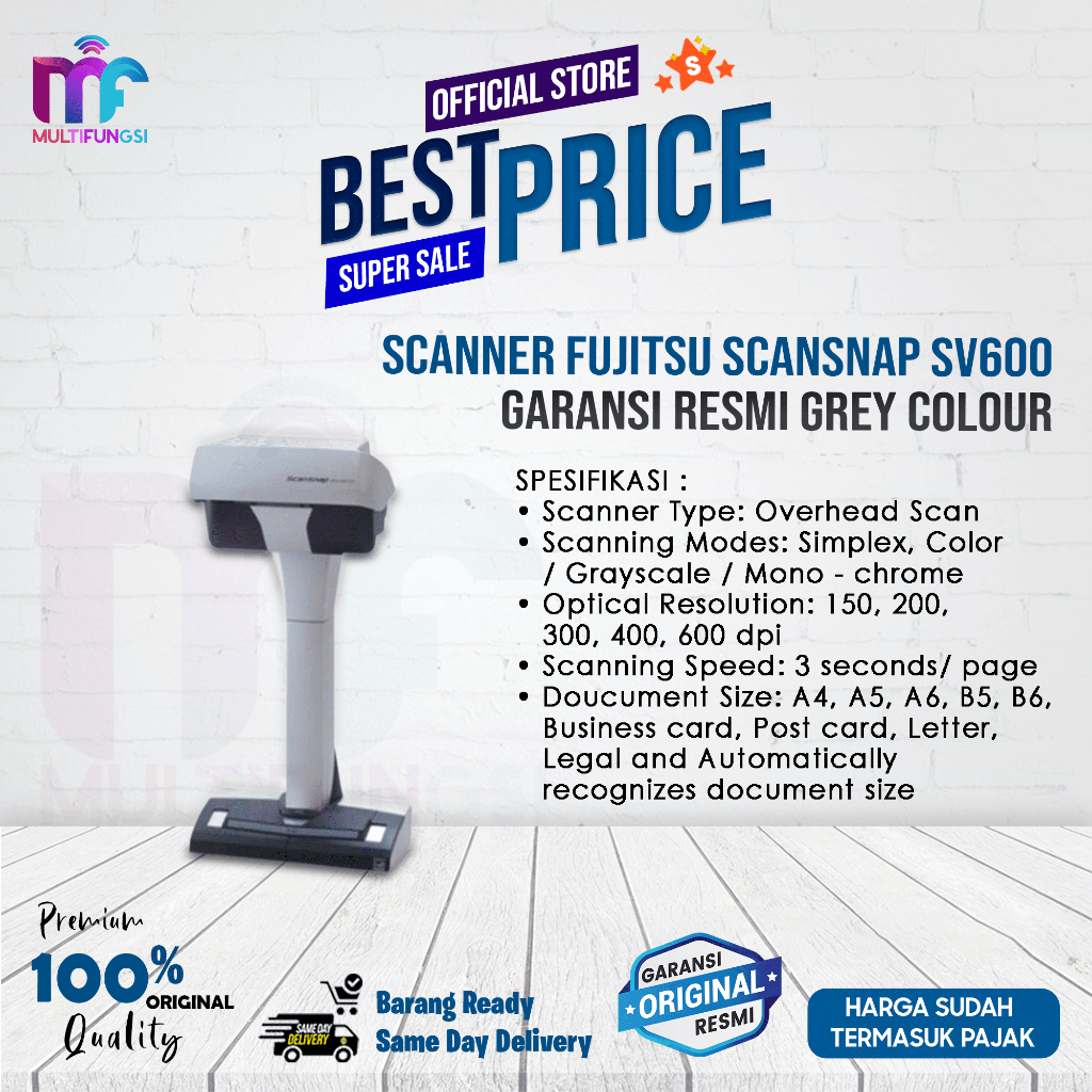 Scanner Fujitsu / Ricoh ScanSnap SV600 Garansi Resmi - Grey Colour