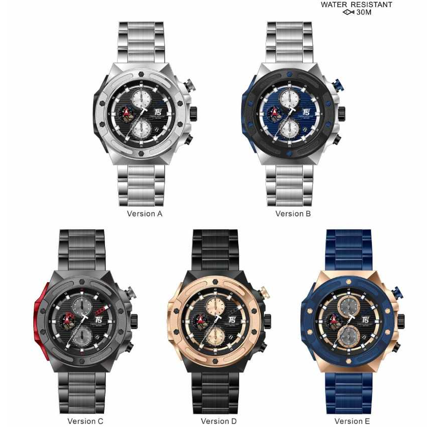 JAM TANGAN T5 RANTAI STAINLESS ORIGINAL CHRONOGRAPH T5 H G 4067