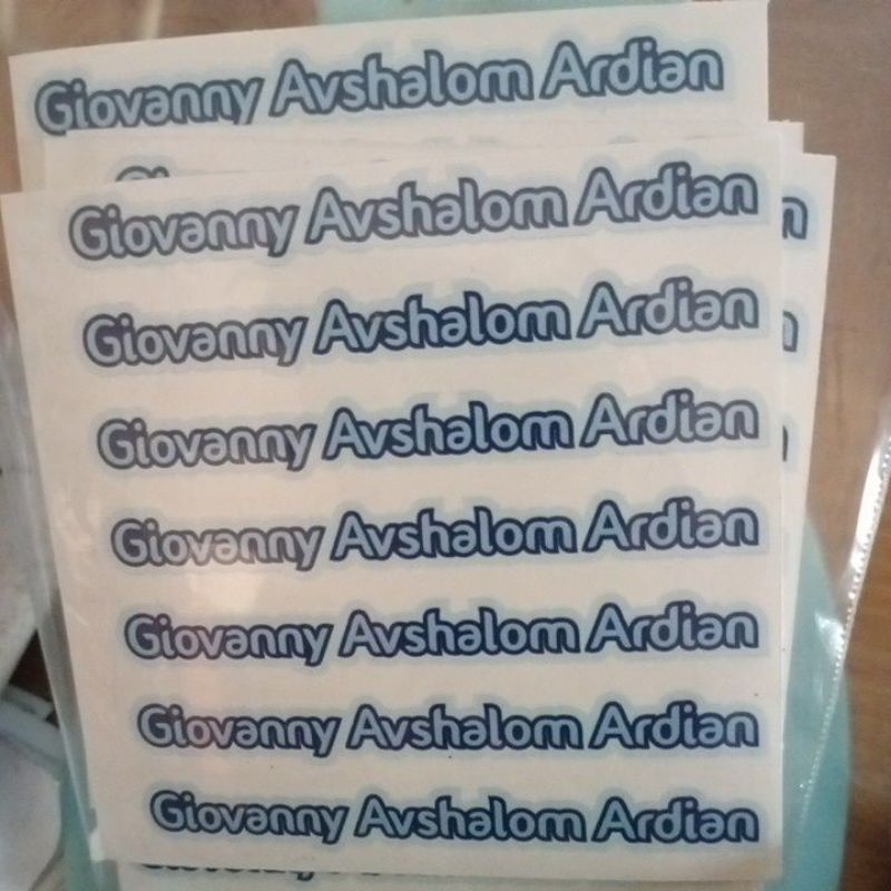 

sticker cutting nama Giovanny Avshalom Ardian
