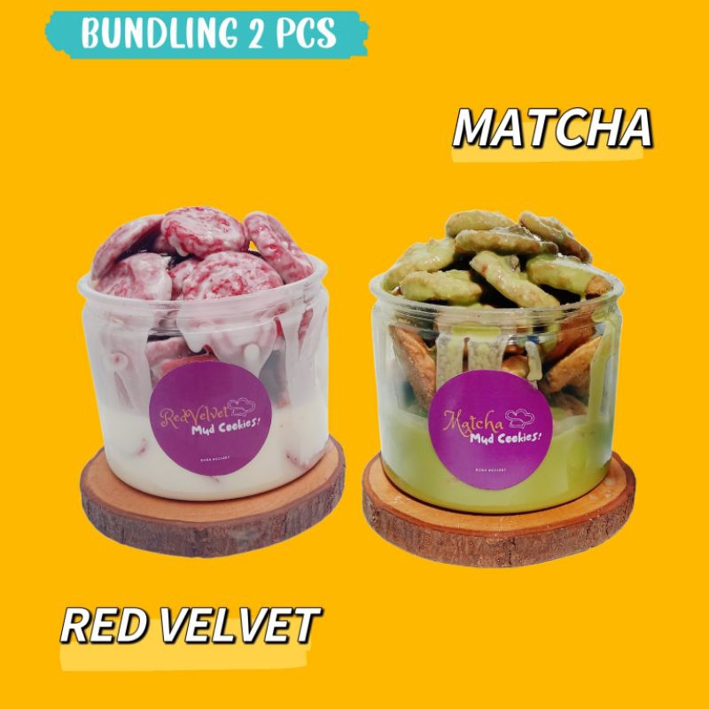 

[BUNDLING 2PCS] Matcha & Red Velvet Mud Cookies by Bora Dessert | Full Cookies