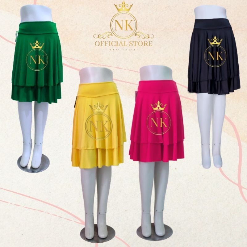 Rok Susun 2 Layer Panjang - Jersey Premium -  Line Belly Dance, Senam Zumba, Sepeda, Olahraga Indoor