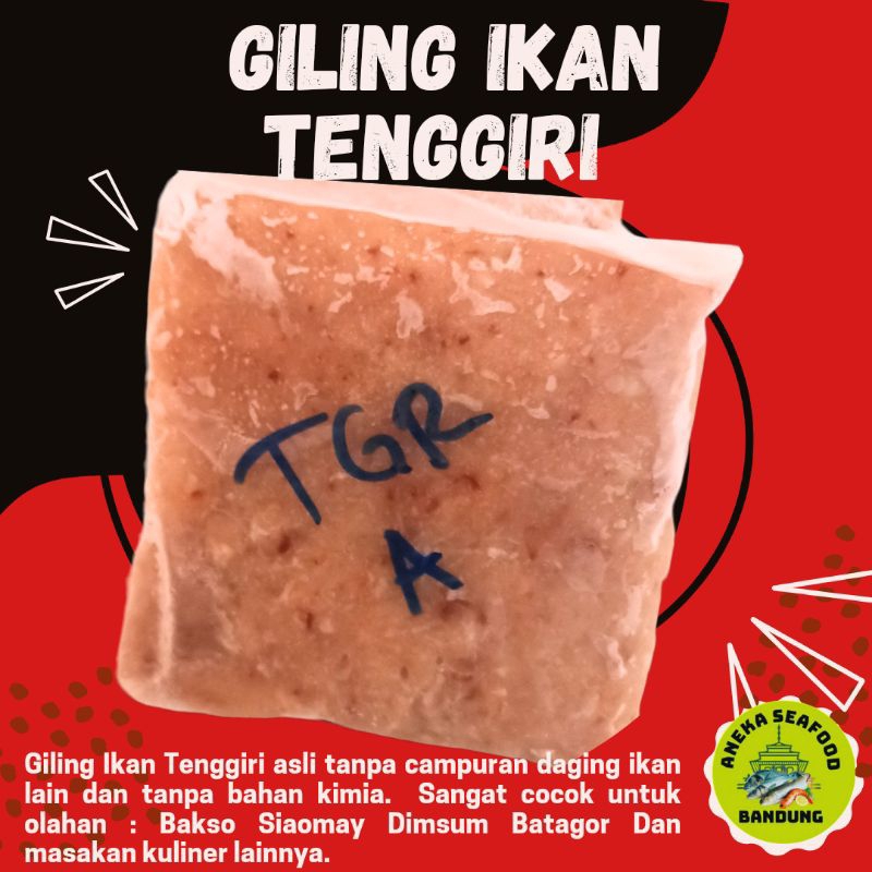 

Ikan Tenggiri Giling Super Grade A Dan B Frozen 100gr / Giling Ikan Tenggiri Super Beku / Murni 100% Daging Ikan Tenggiri 100gr