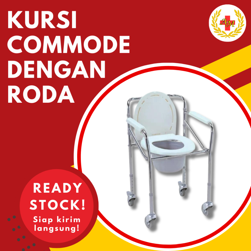Kursi Commode - Commode Chair dengan roda (kursi BAB)