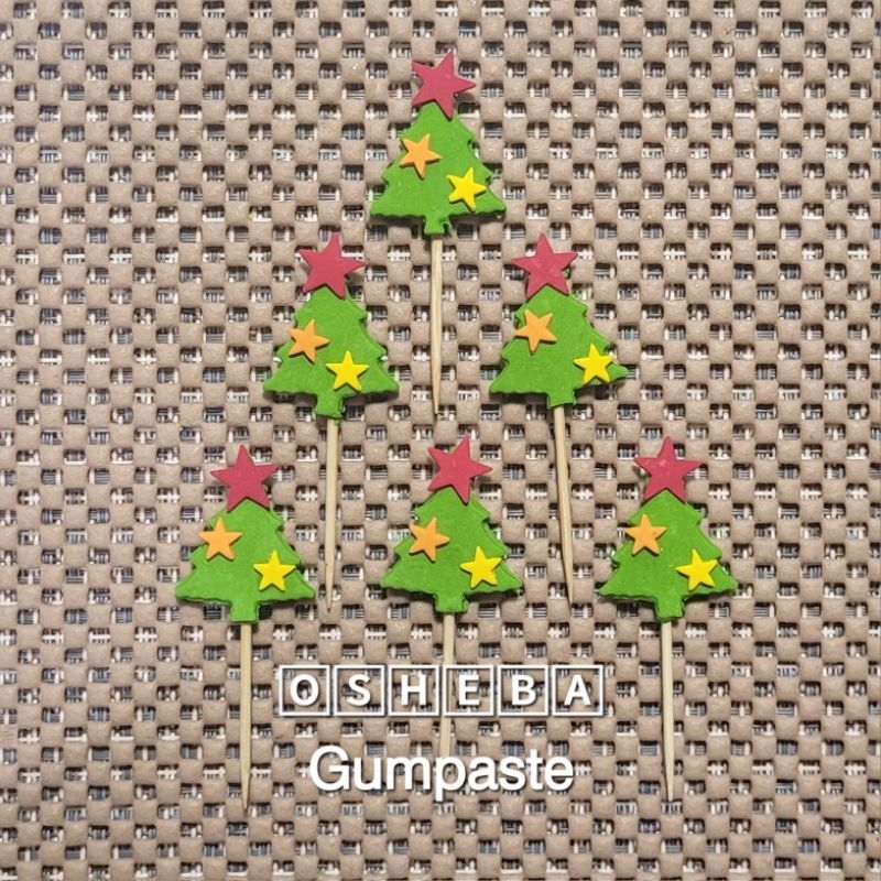 

osheba gumpaste pohon natal 35 isi 6 pcs