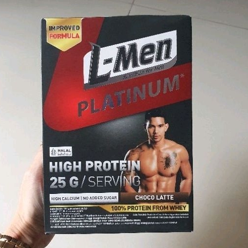 L men Platinum L-men susu nutrisi pria CHOCO LATTE ( isi 6 sachets ) 201gr