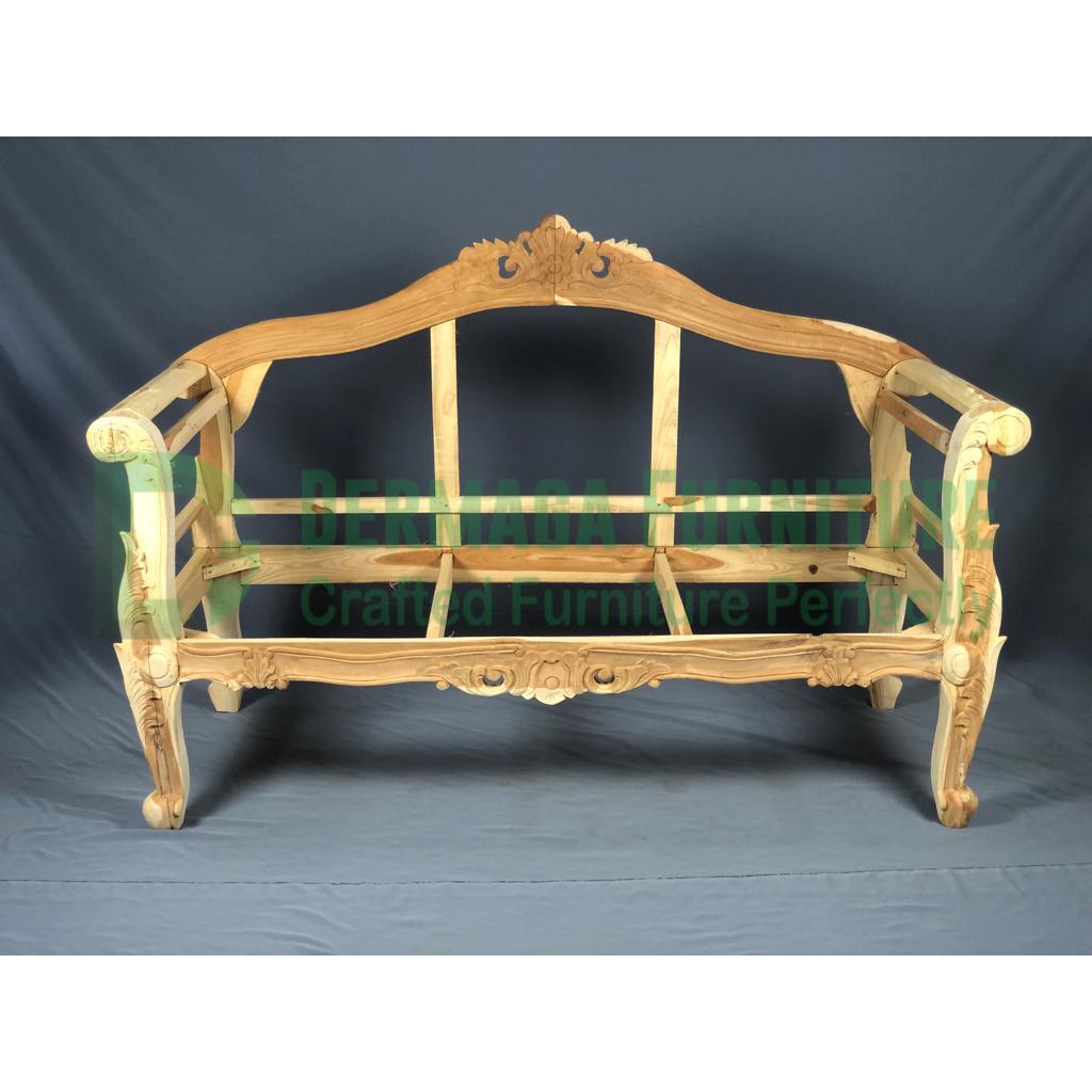 SOFA EMAS LANCIP 2D KAYU KATI SOFA TAMU SOFA TERAS SOFA PELAMINAN DEKORASI DERMAGA FURNITURE JEPARA