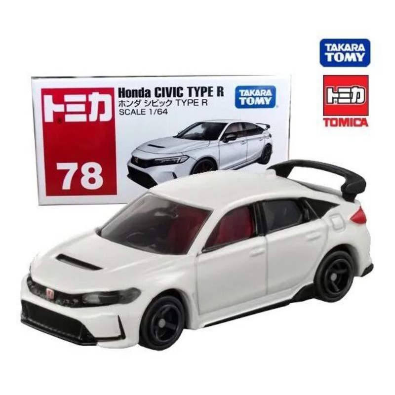 TOMICA HONDA CIVIC TYPE R WHITE #78 TAKARA TOMY DIECAST MOBIL HATCHBACK CITY CAR PUTIH KADO MAINAN A
